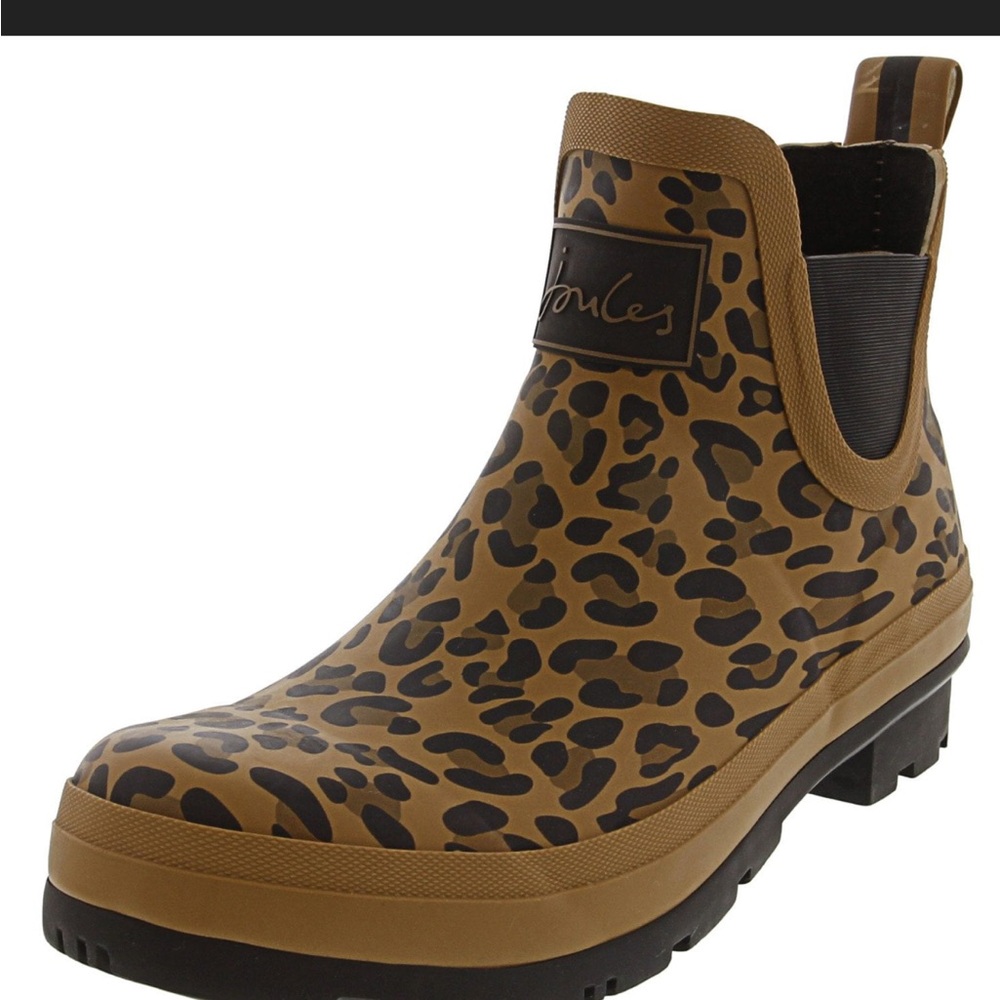 Joules Brown Leopard Print Women's Rain Boots